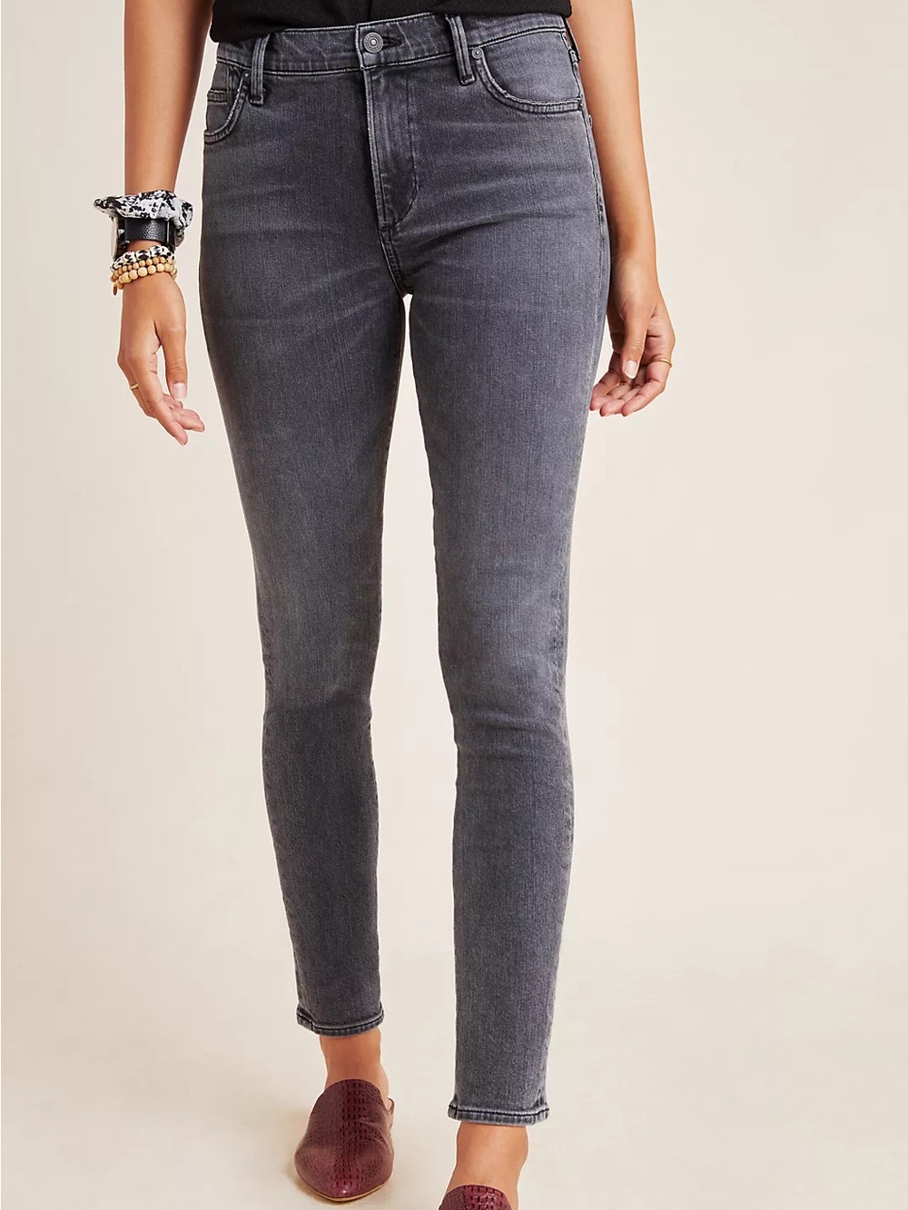 Citizens Of Humanity| Rocket Crop Mid-Rise Skinny Jeans in ‘Carbon’ Black Sz 26